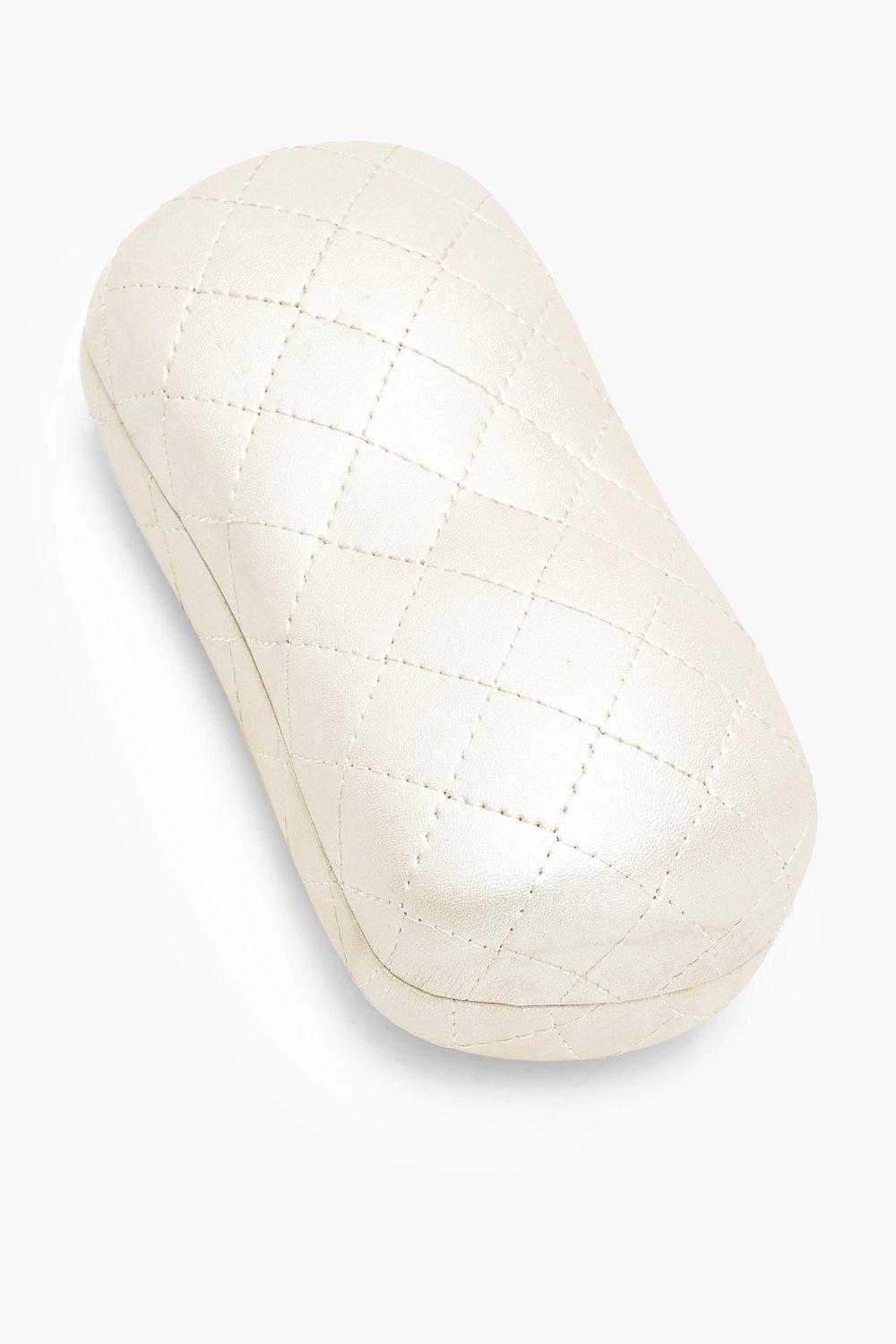 Womens Quilted Hard Sunglasses Case - White - One Size, White
