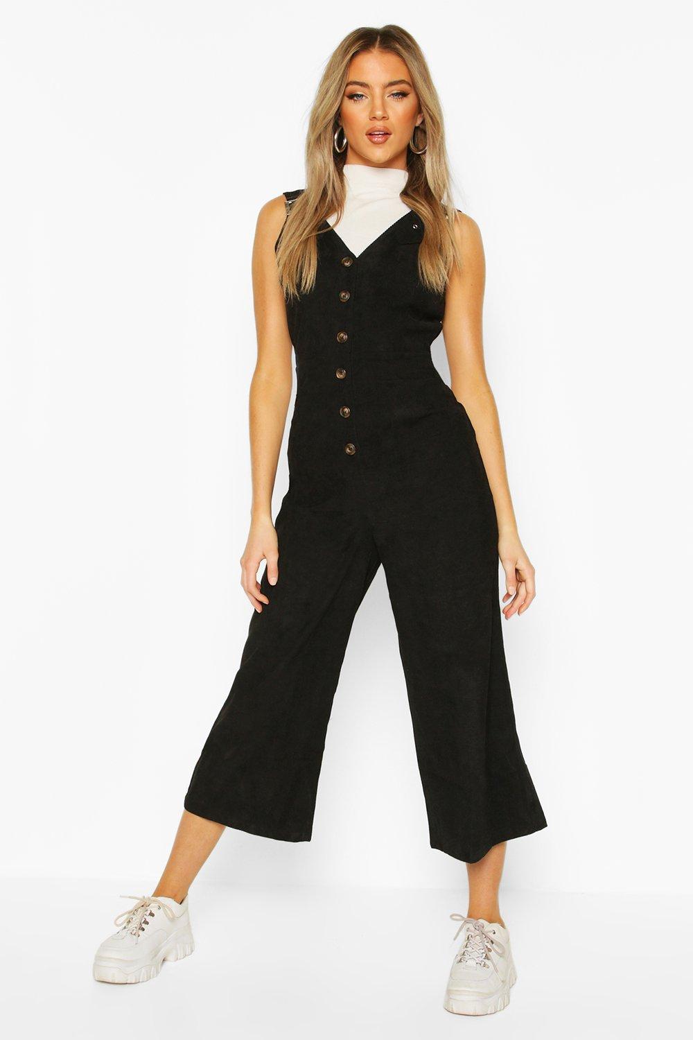 black dungaree playsuit