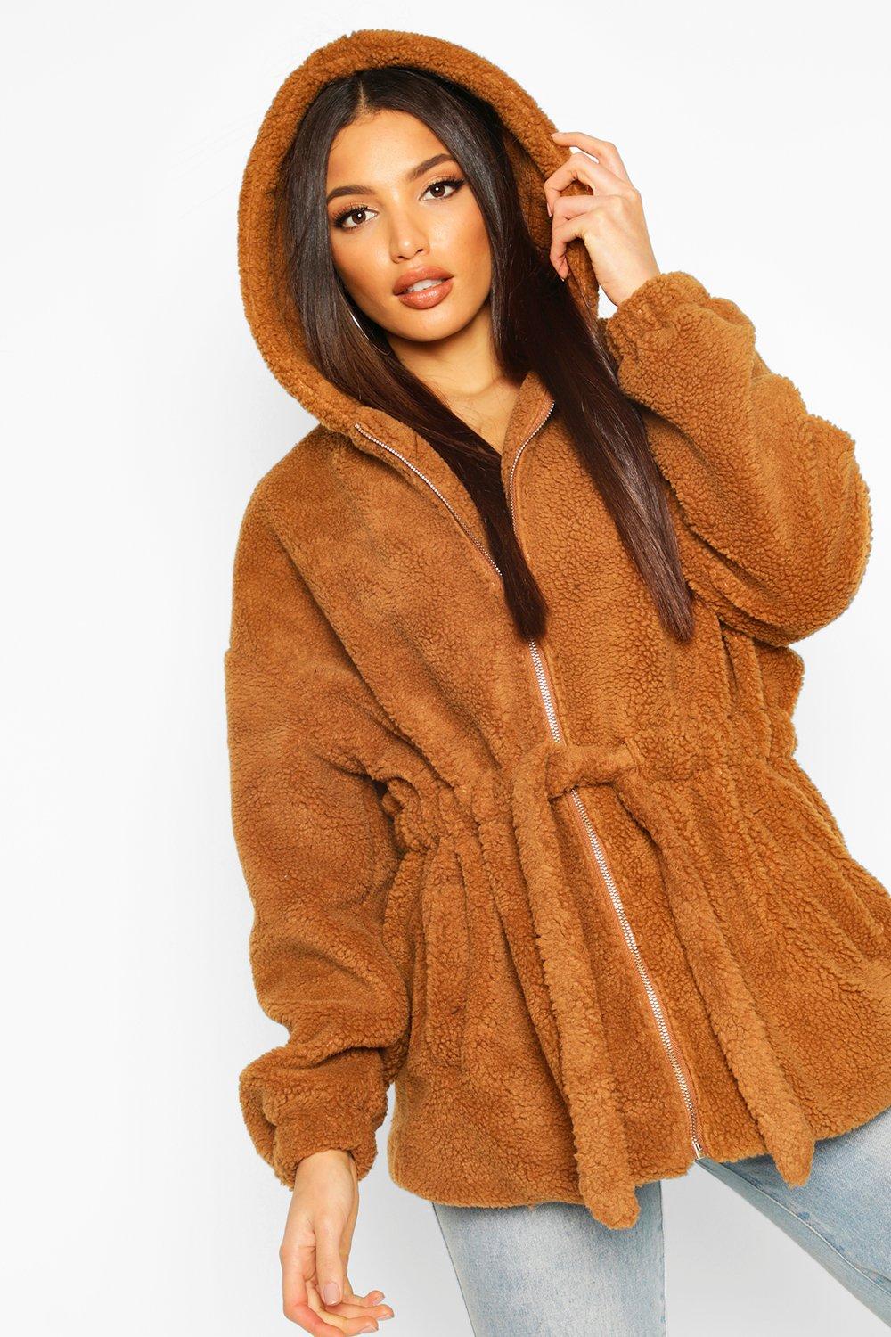 teddy fur hoodie