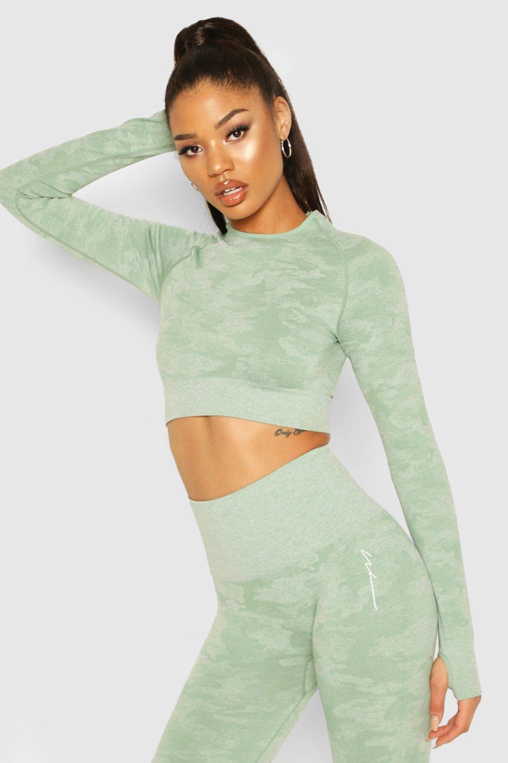 seamless long sleeve crop top