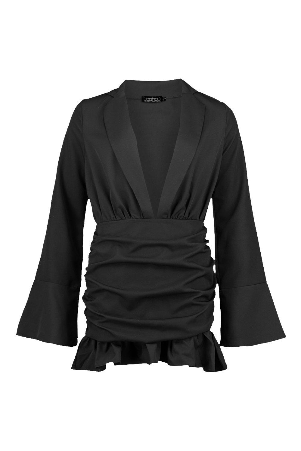 

Petite Frill Hem Blazer Bodycon Dress, Black