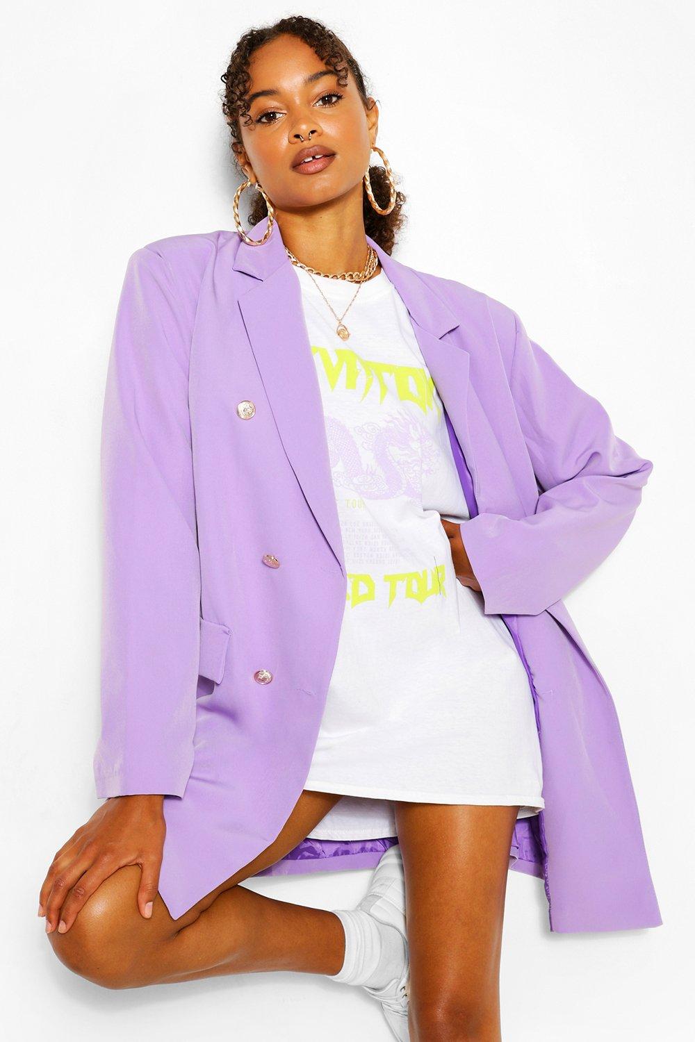 

Oversize Double Breasted Blazer, Lilac