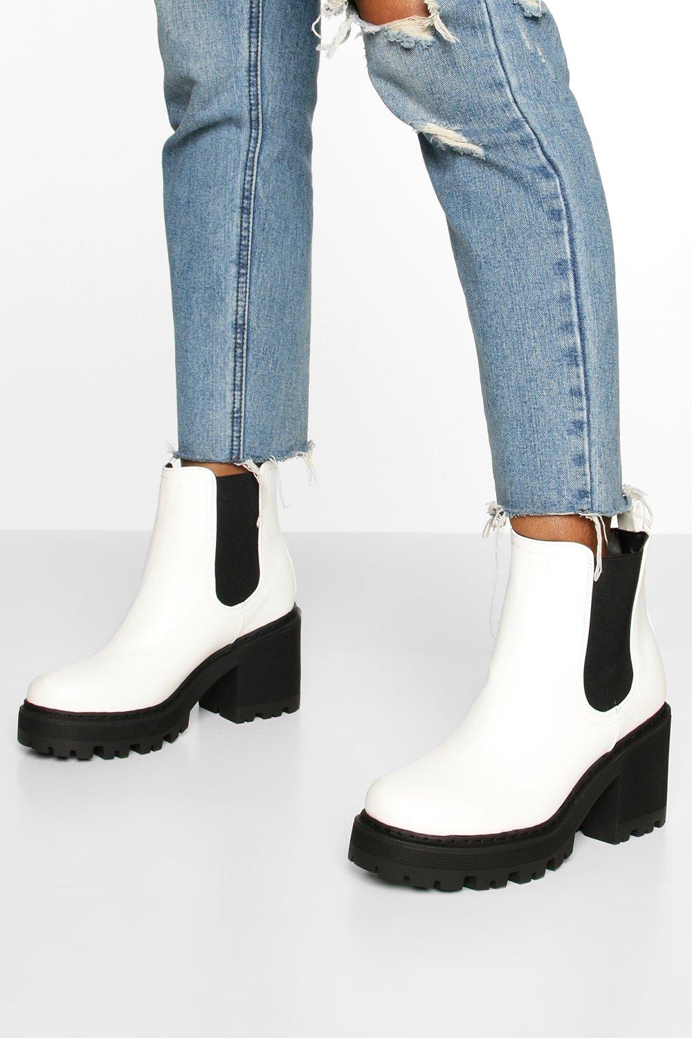 Wide Fit Chunky Chelsea Boots | boohoo 