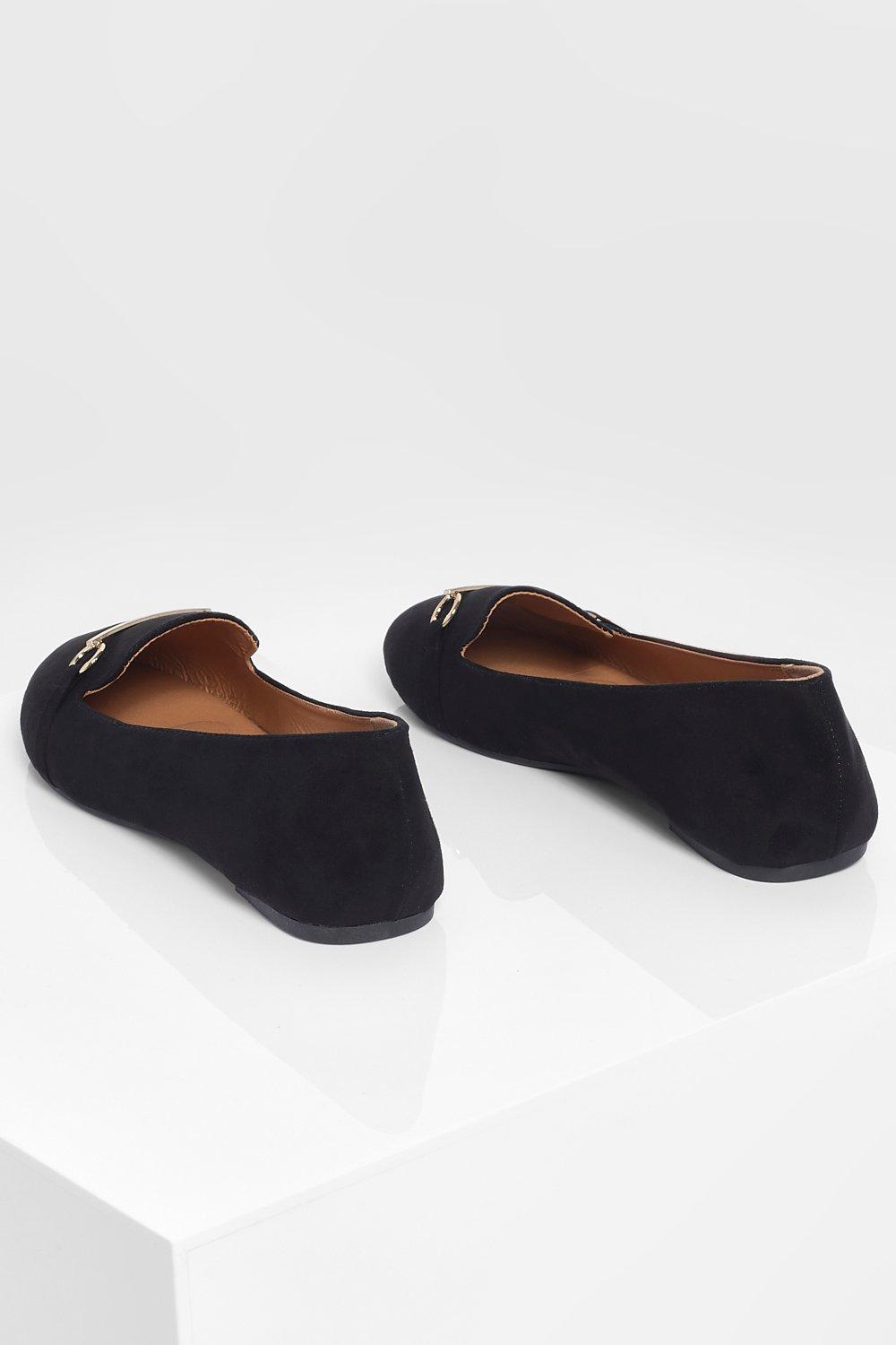 

Wide Fit Metal Trim Slipper Ballets, Black