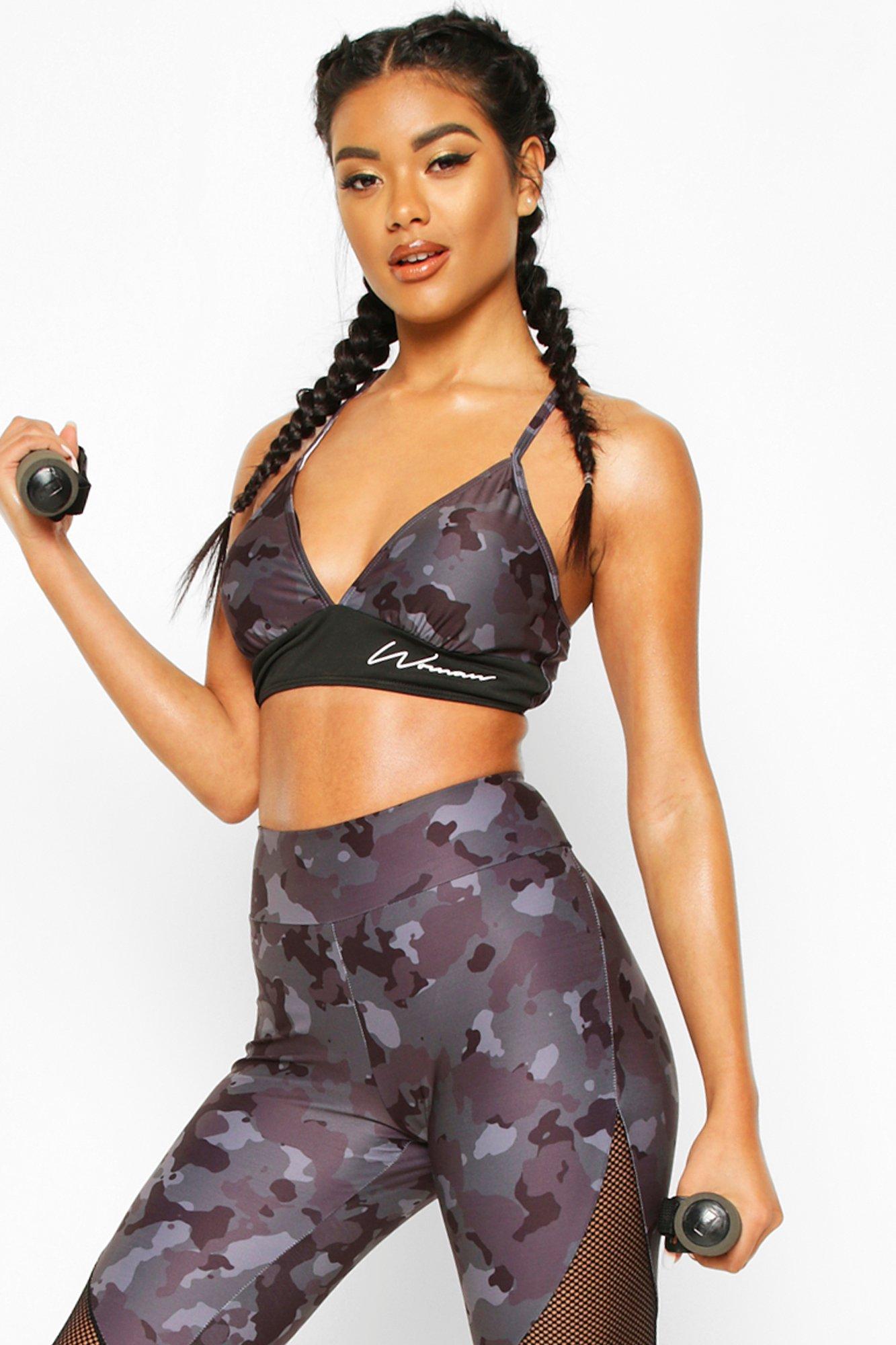 camouflage sports bra