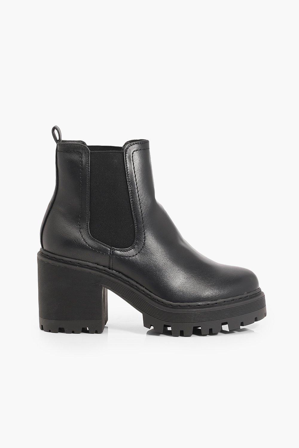 chunky cleated chelsea boots
