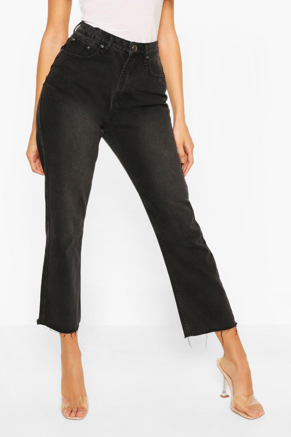 

High Rise Straight Leg Jeans, Black