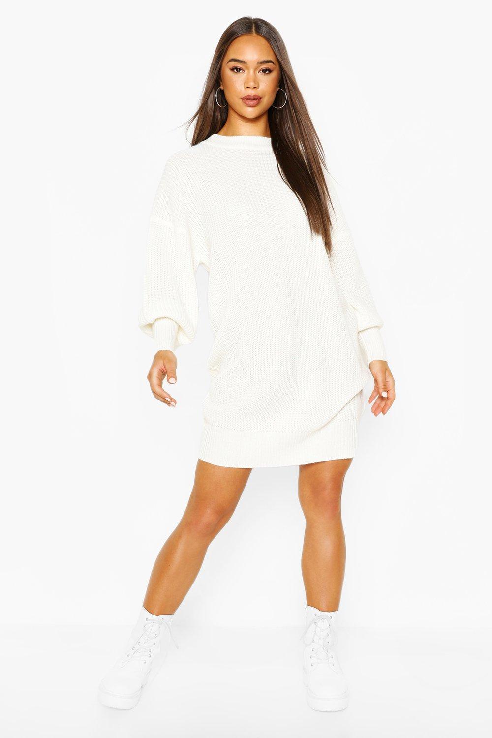 

Extreme Oversized Crew Neck Knitted Dress, Black