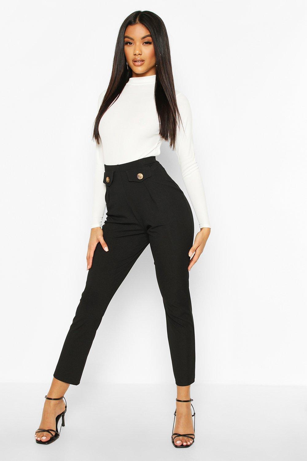 

Ribbed Pocket Trouser, Black