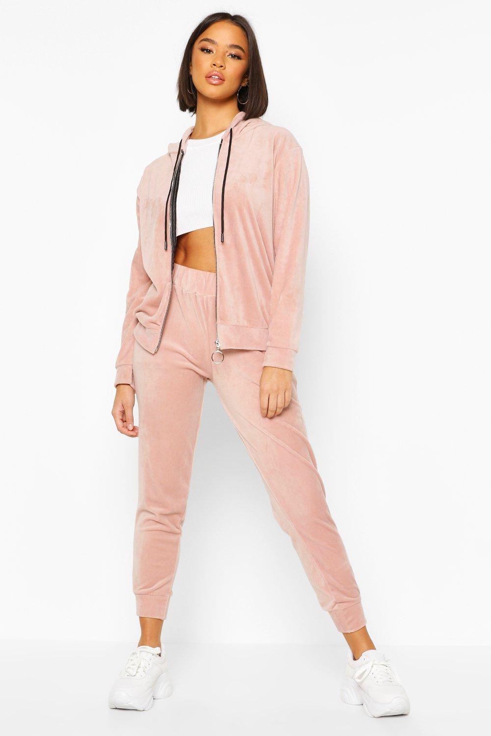 orange velour tracksuit womens