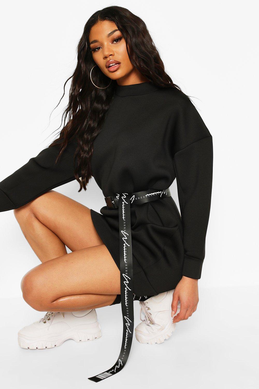 balloon sleeve sweatshirt dress