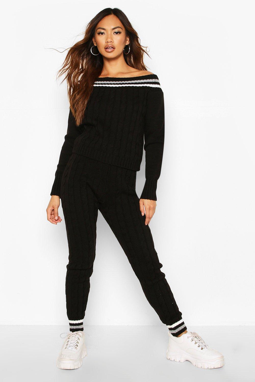 

Knitted Jumper & Trouser Co-ord, Black