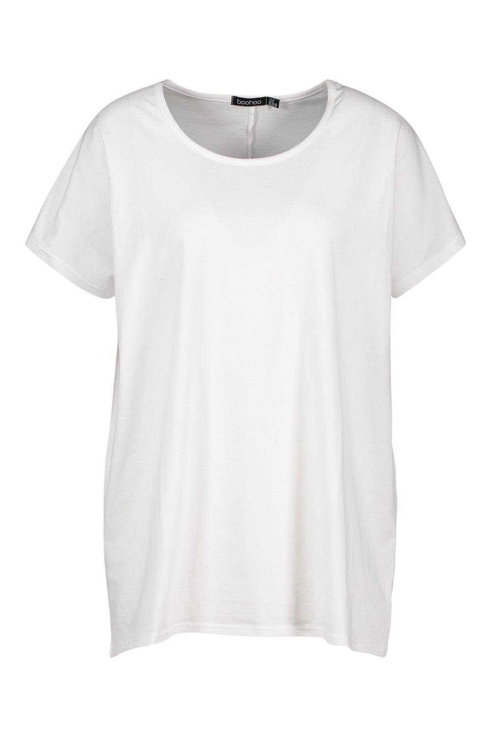 

Basic Oversized Cap Sleeve Top, White