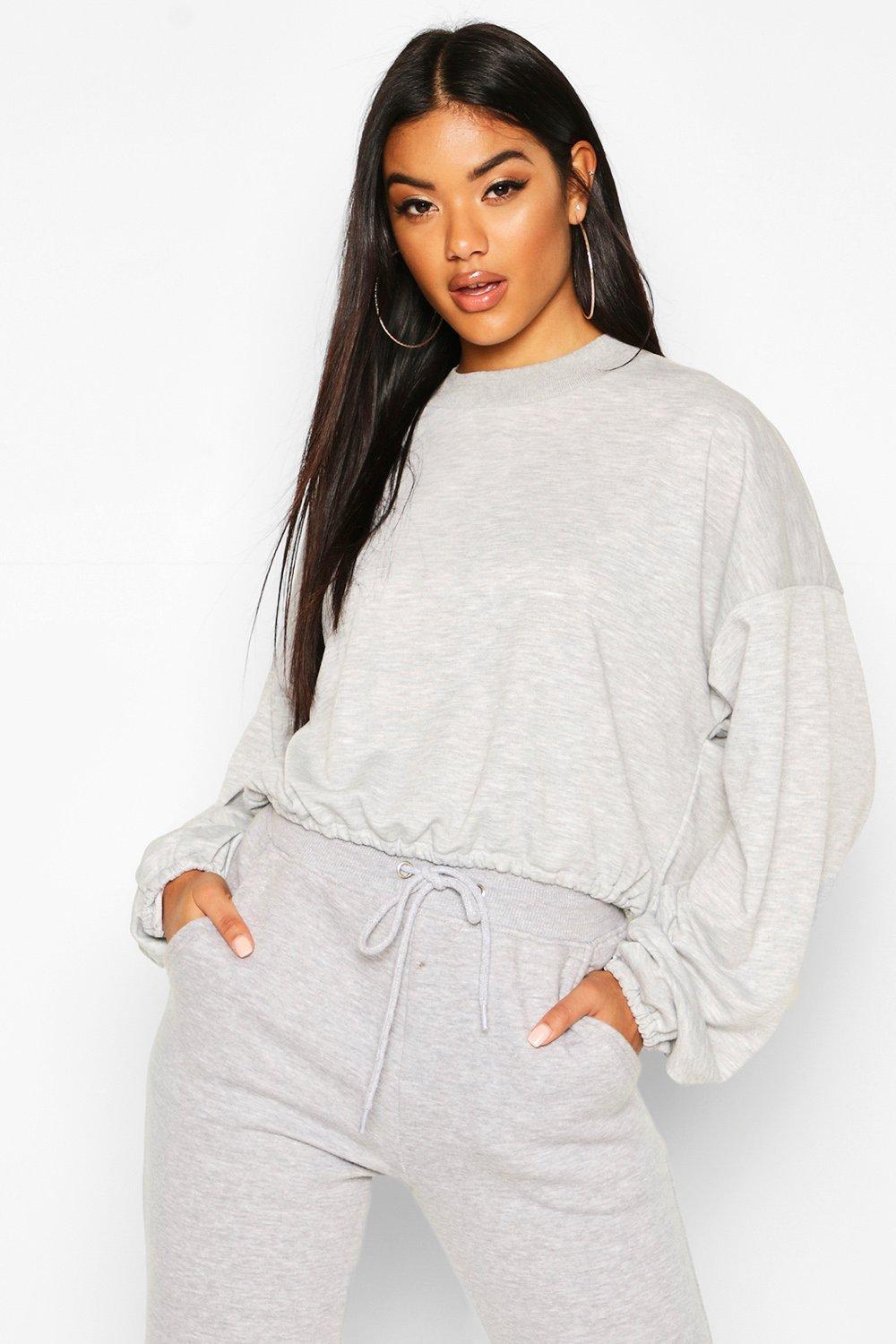 

The Basic High Neck Crop Sweat, Black