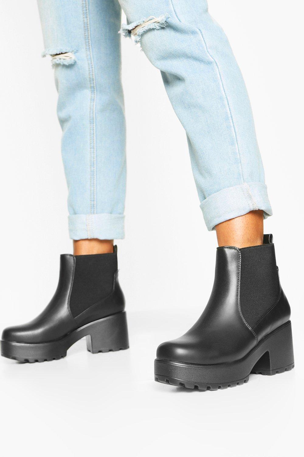 casual chunky chelsea boots