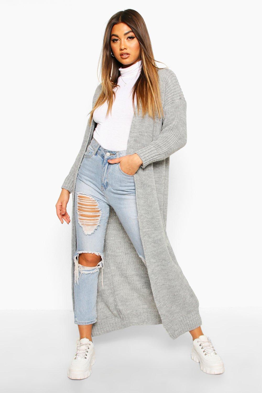 

Knitted Maxi Cardigan, Grey
