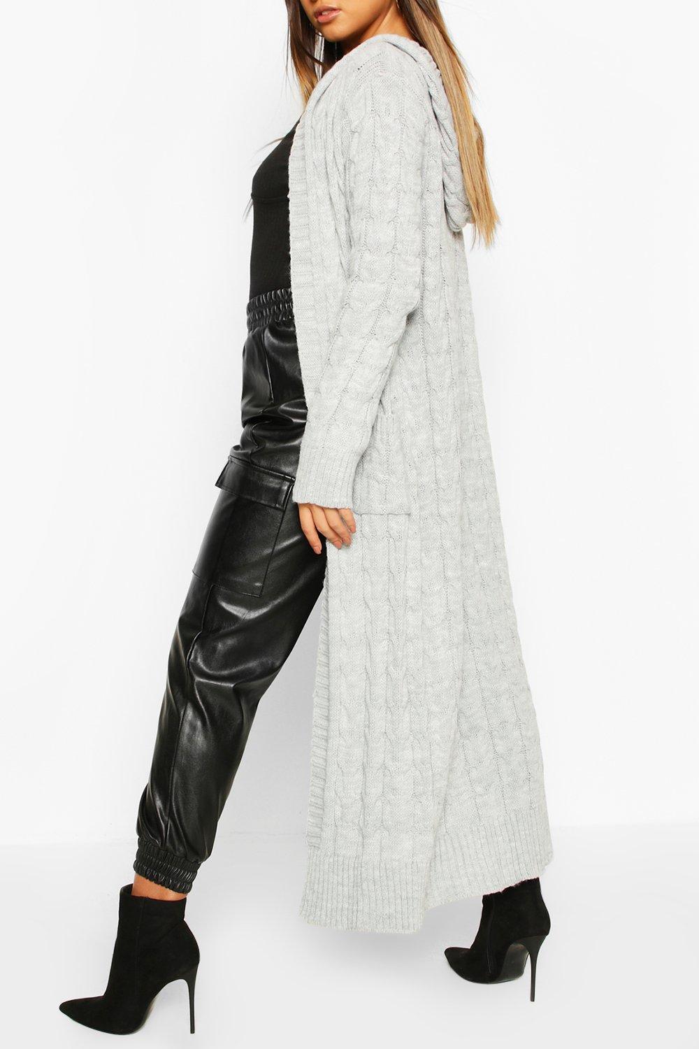 maxi cardigan with hood