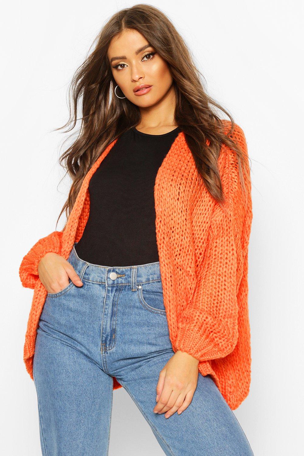 

Loose Knit Premium Boyfriend Cardigan, Orange