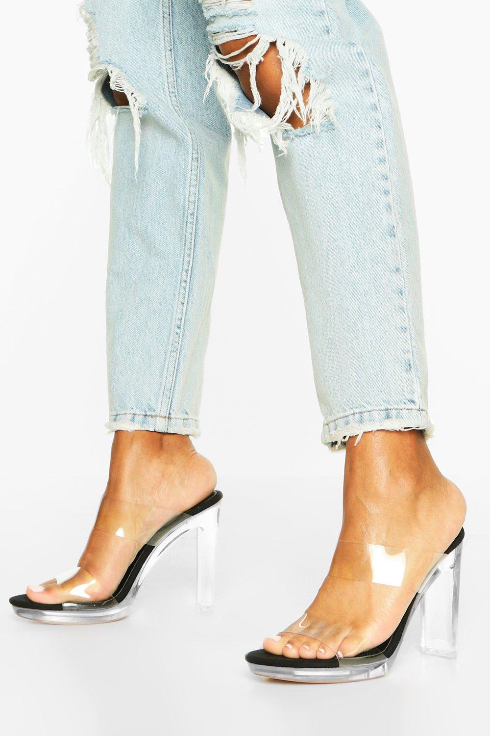 clear mules shoes