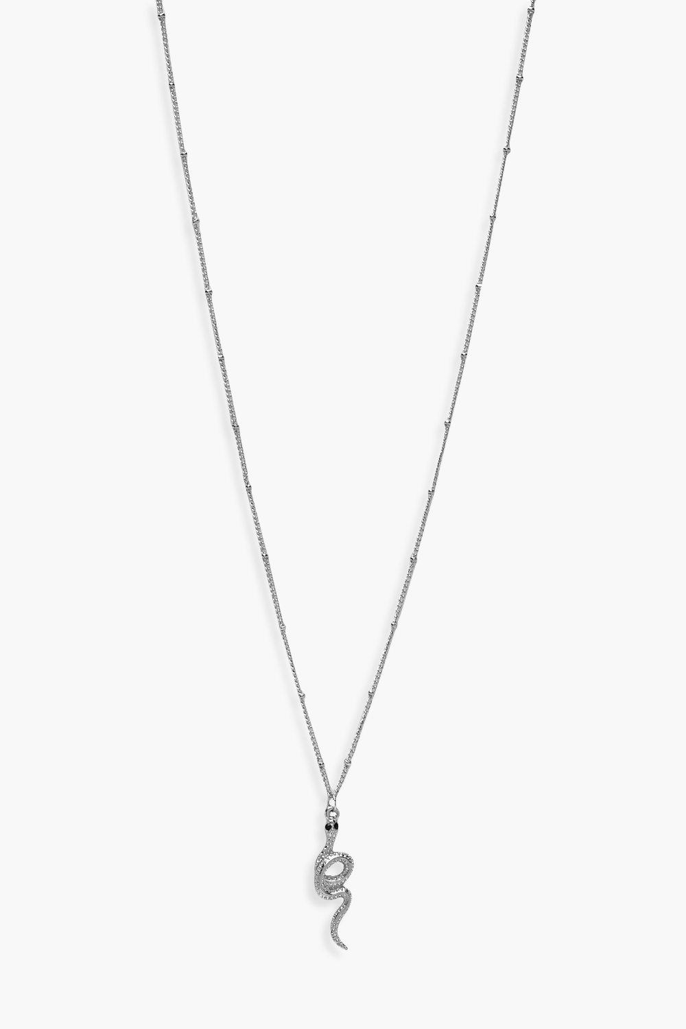 

Diamante Snake Pendant Necklace, Silver