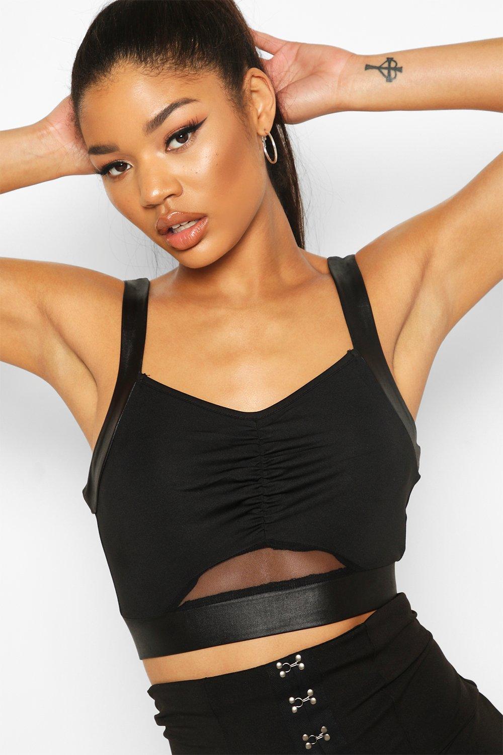 

Fit Mesh Insert Sports Bra, Black