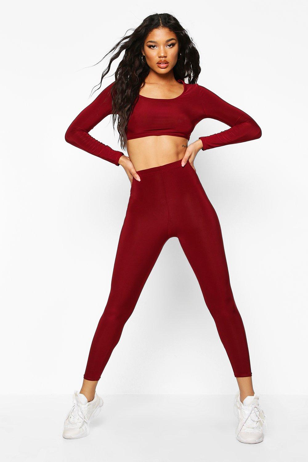 Womens Soft Touch Gym Leggings - red