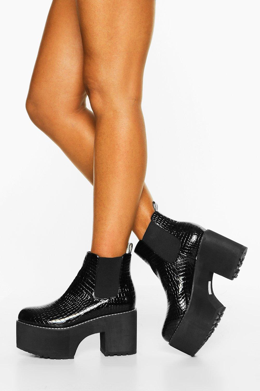 boohoo chunky chelsea boots