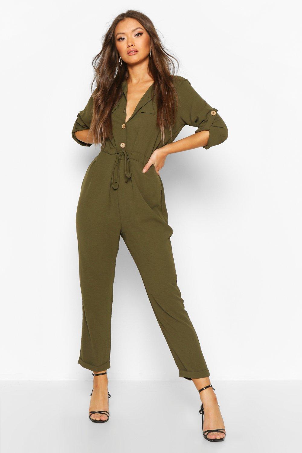 beige boiler suit womens