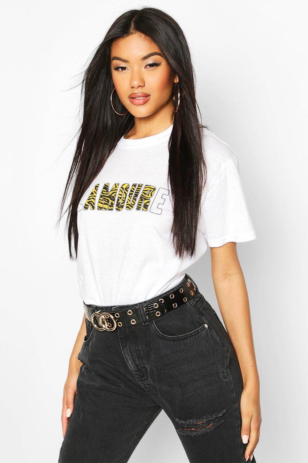 

Tiger Glamore Slogan T-Shirt, White