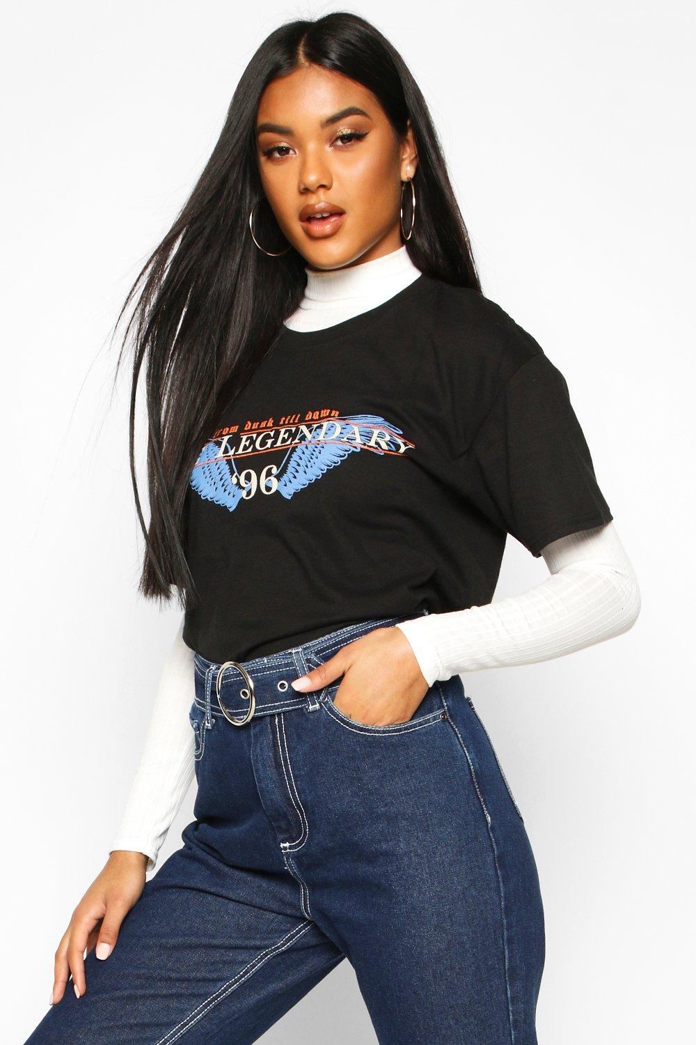 

Legendary 96 Slogan T-Shirt, Black
