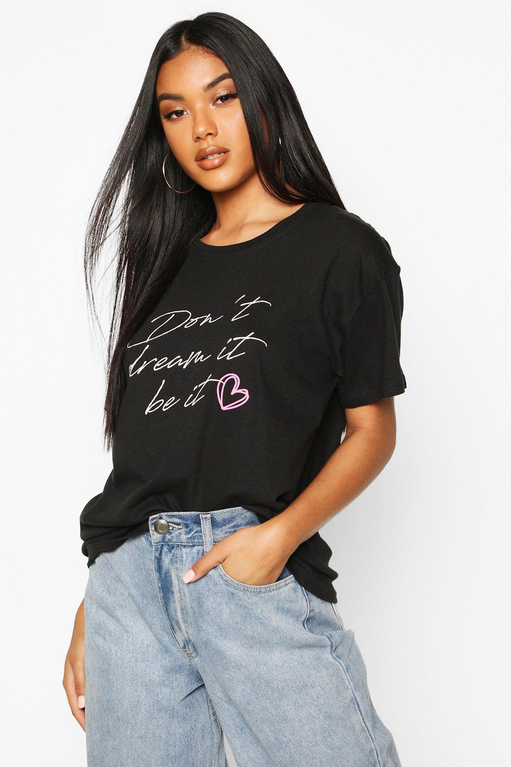 

Dream Heart Slogan T-Shirt, Black