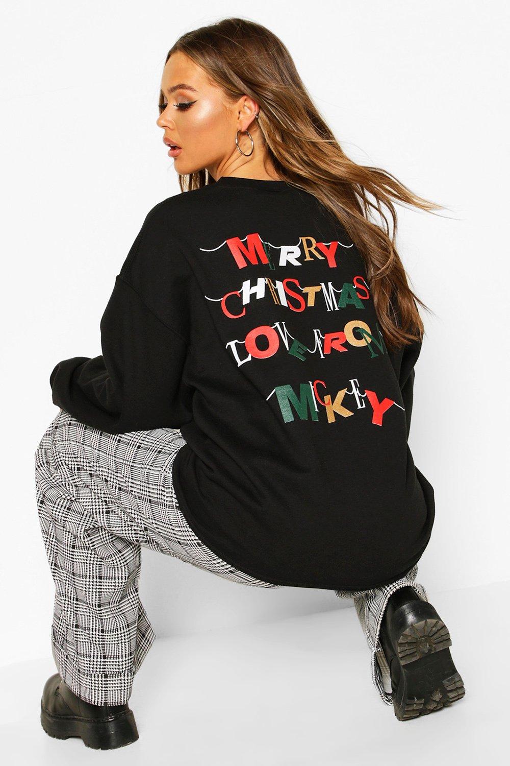 

Disney Metalic ""Merry Christmas"" Sweat, Black