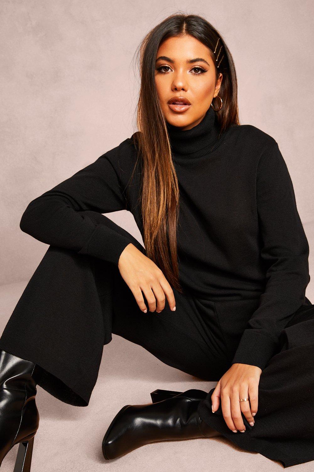 

Recycled Roll Neck Jumper, Black