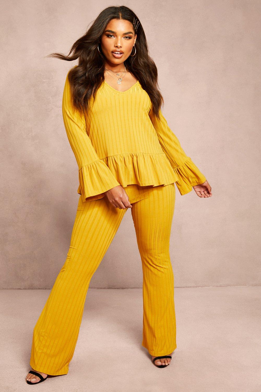 

Recycled Rib Flares, Mustard