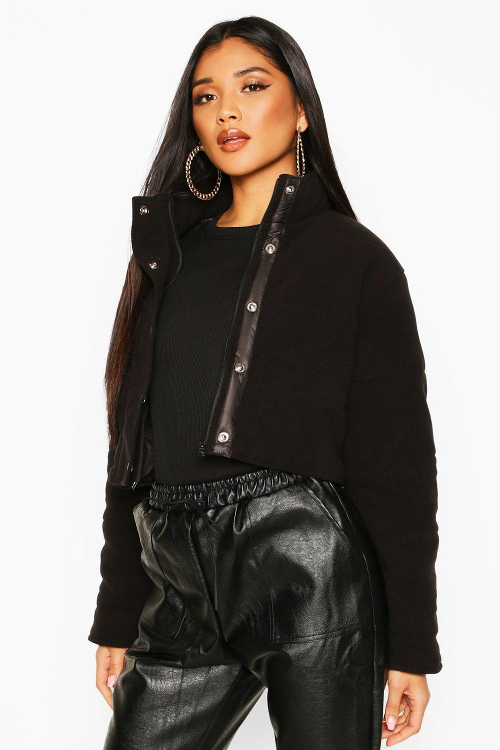 black cropped fleece