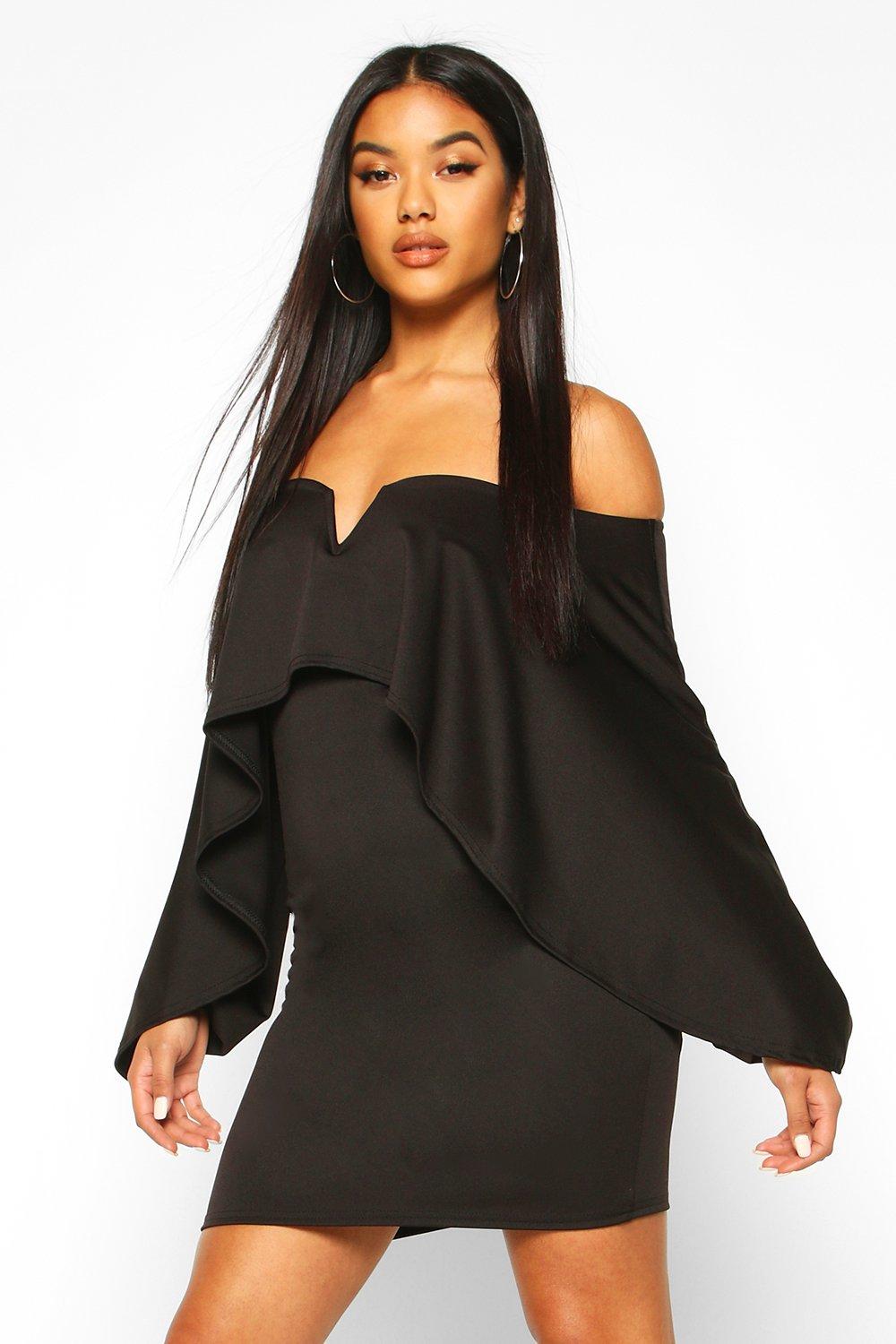 cape sleeve mini dress