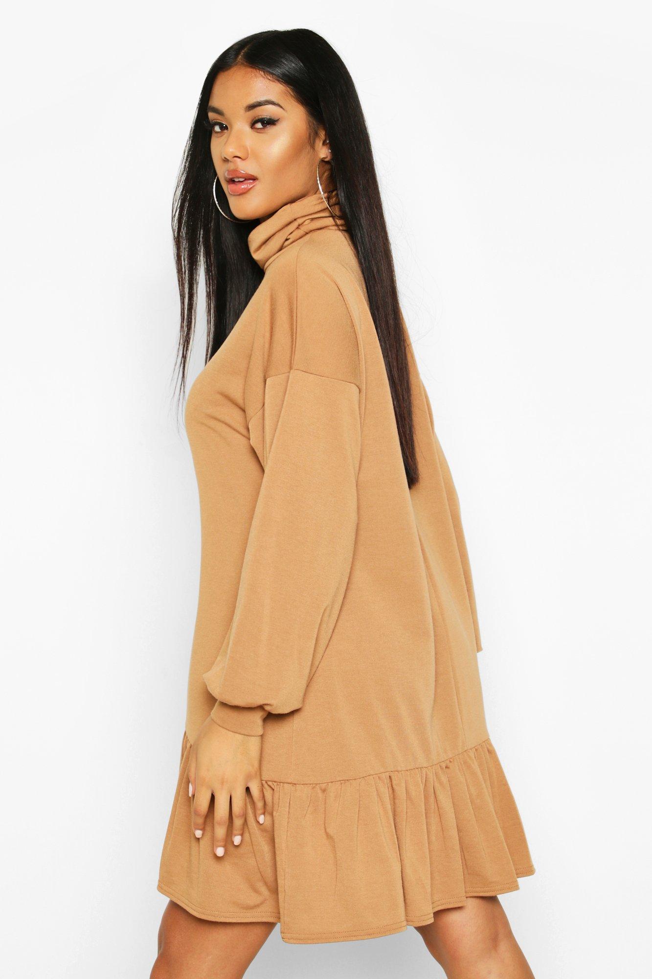 

High Neck Slit Side Midi Dress, Light grey