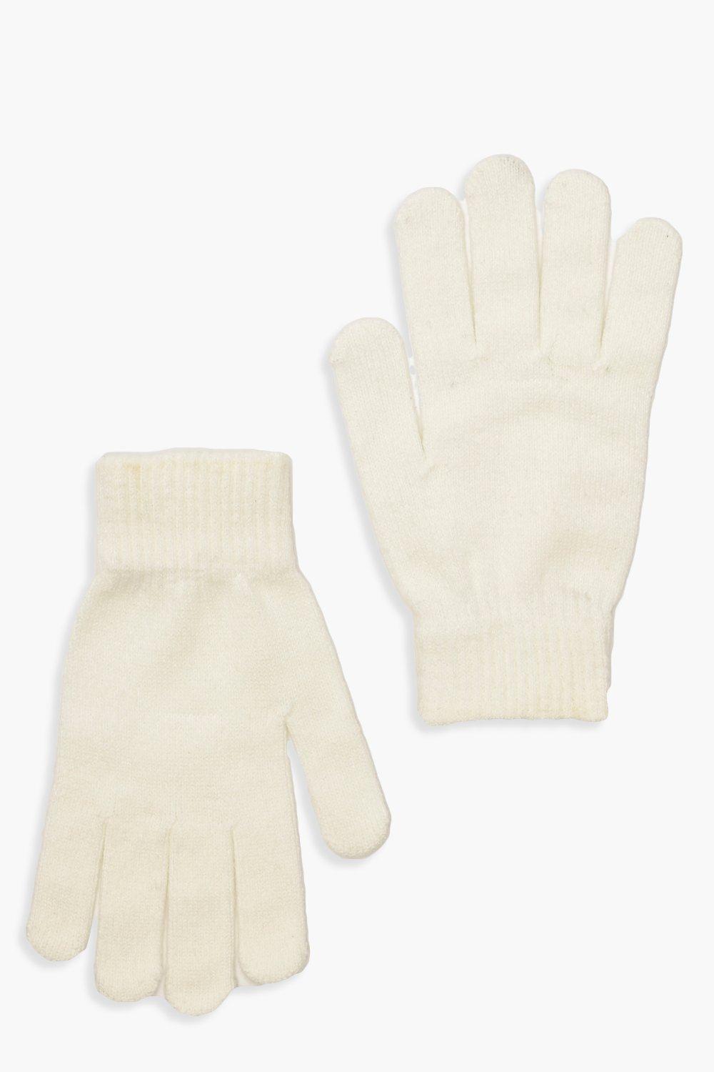 Womens Basic Gloves White One Size White