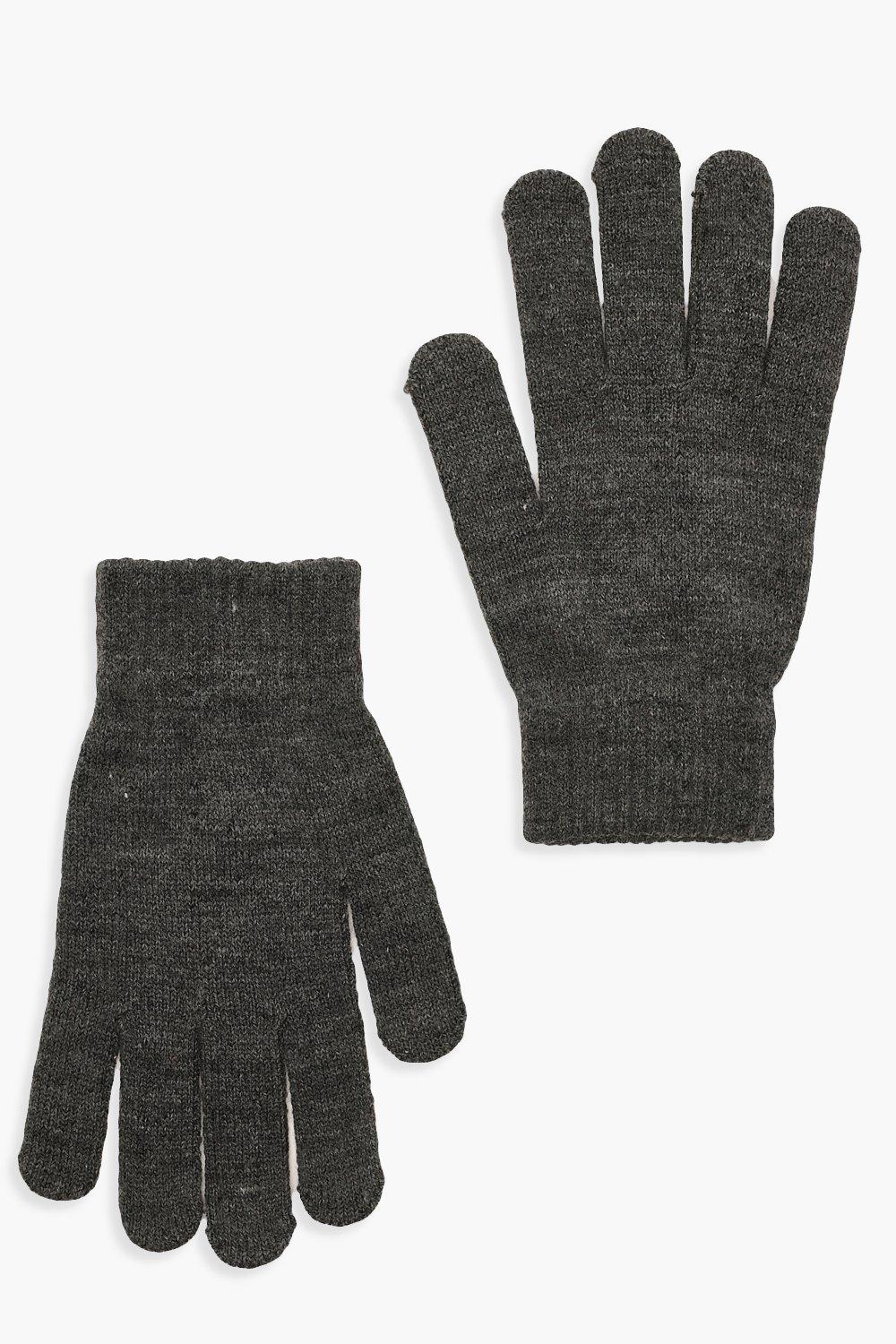 Womens Basic Gloves - Grey - One Size, Grey