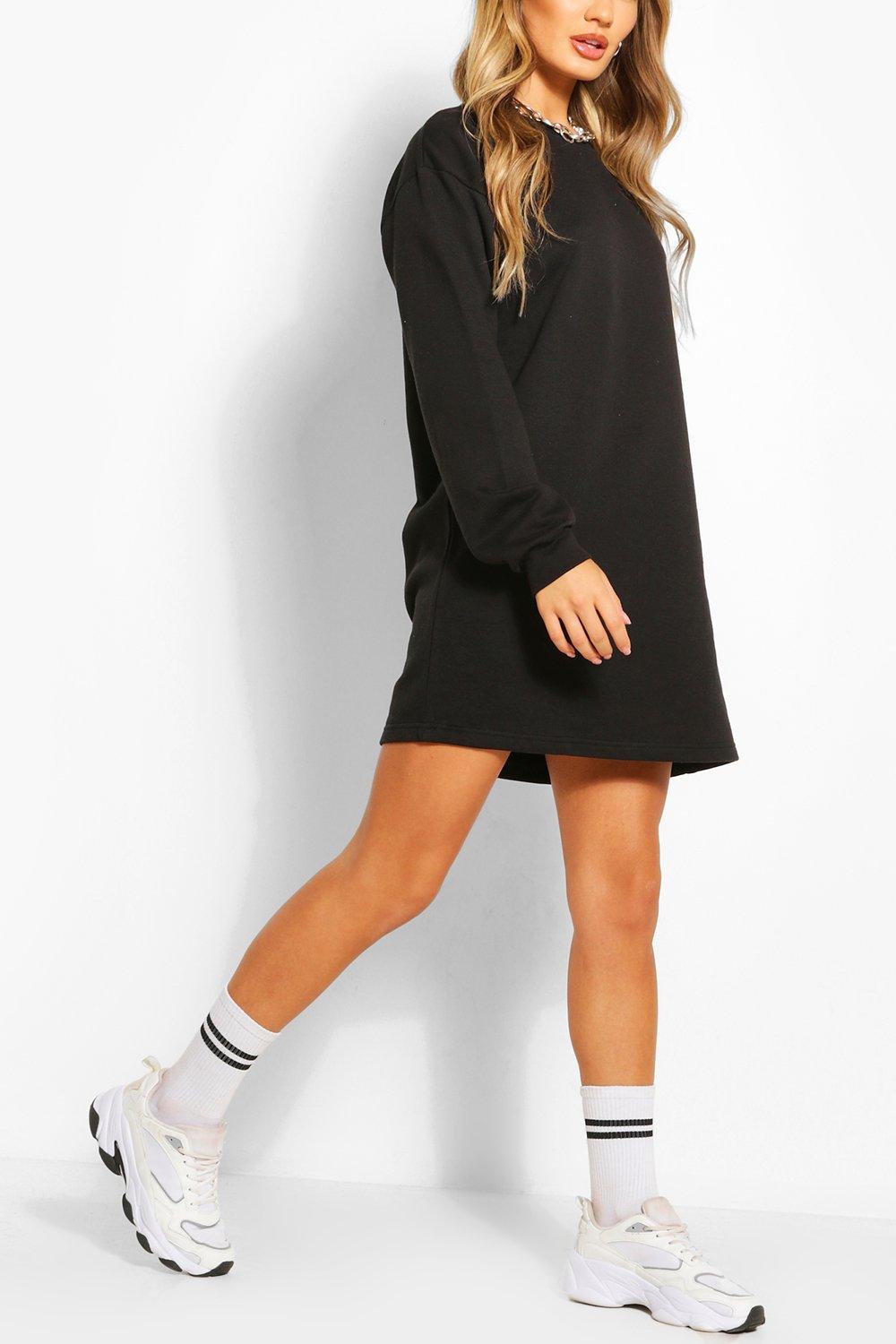 Recycled Oversized Sweat Dress black Casual