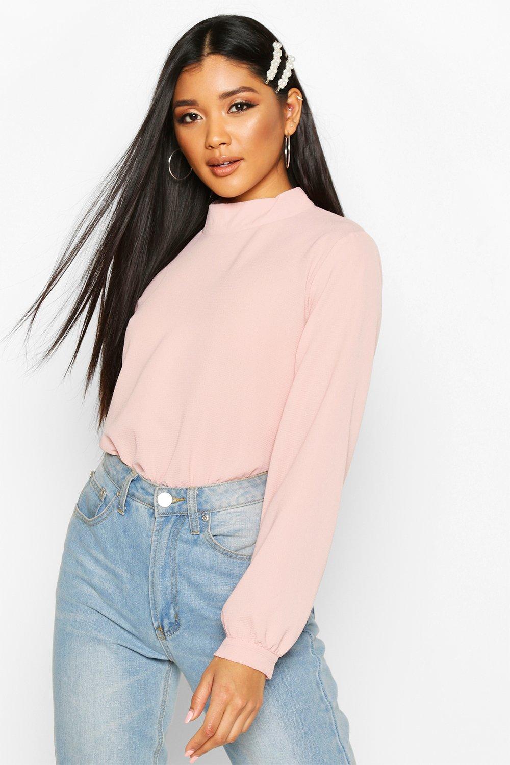 

Боди с высокой горловиной, Blush