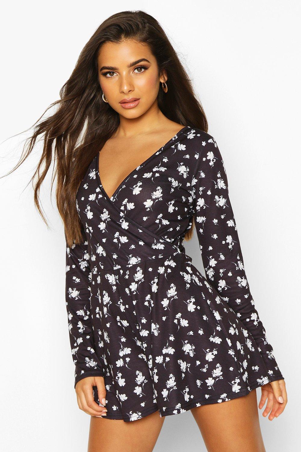 boohoo wrap playsuit