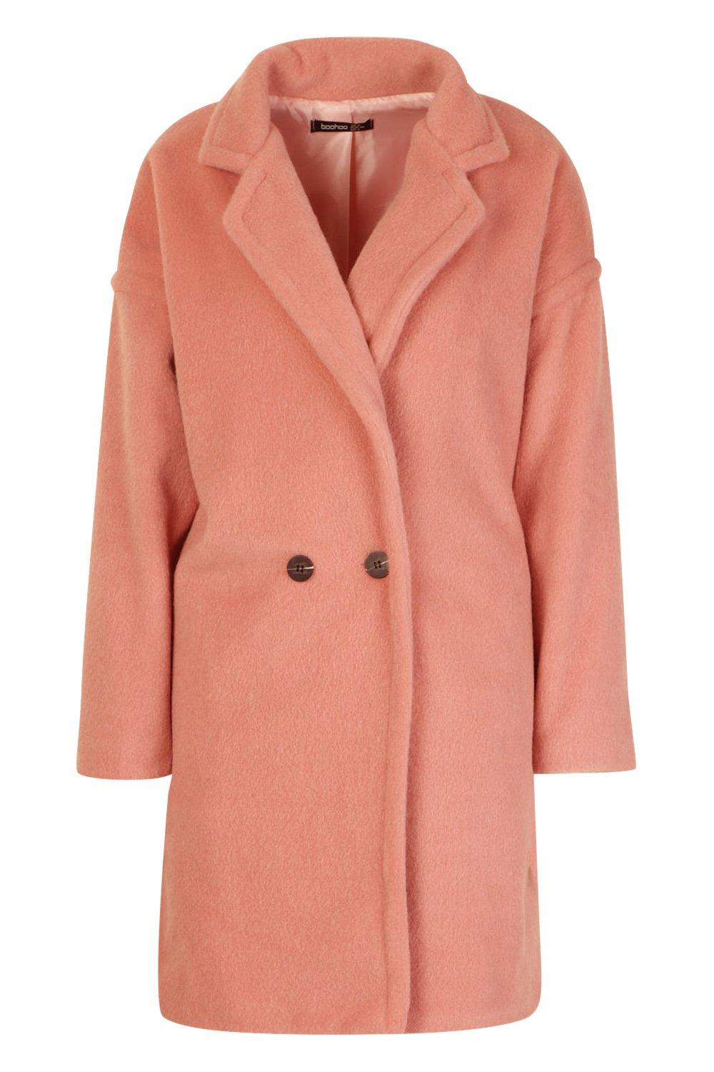 

Роскошное пальто с эффектом шерстяной ткани на пуговицах, Dusky pink