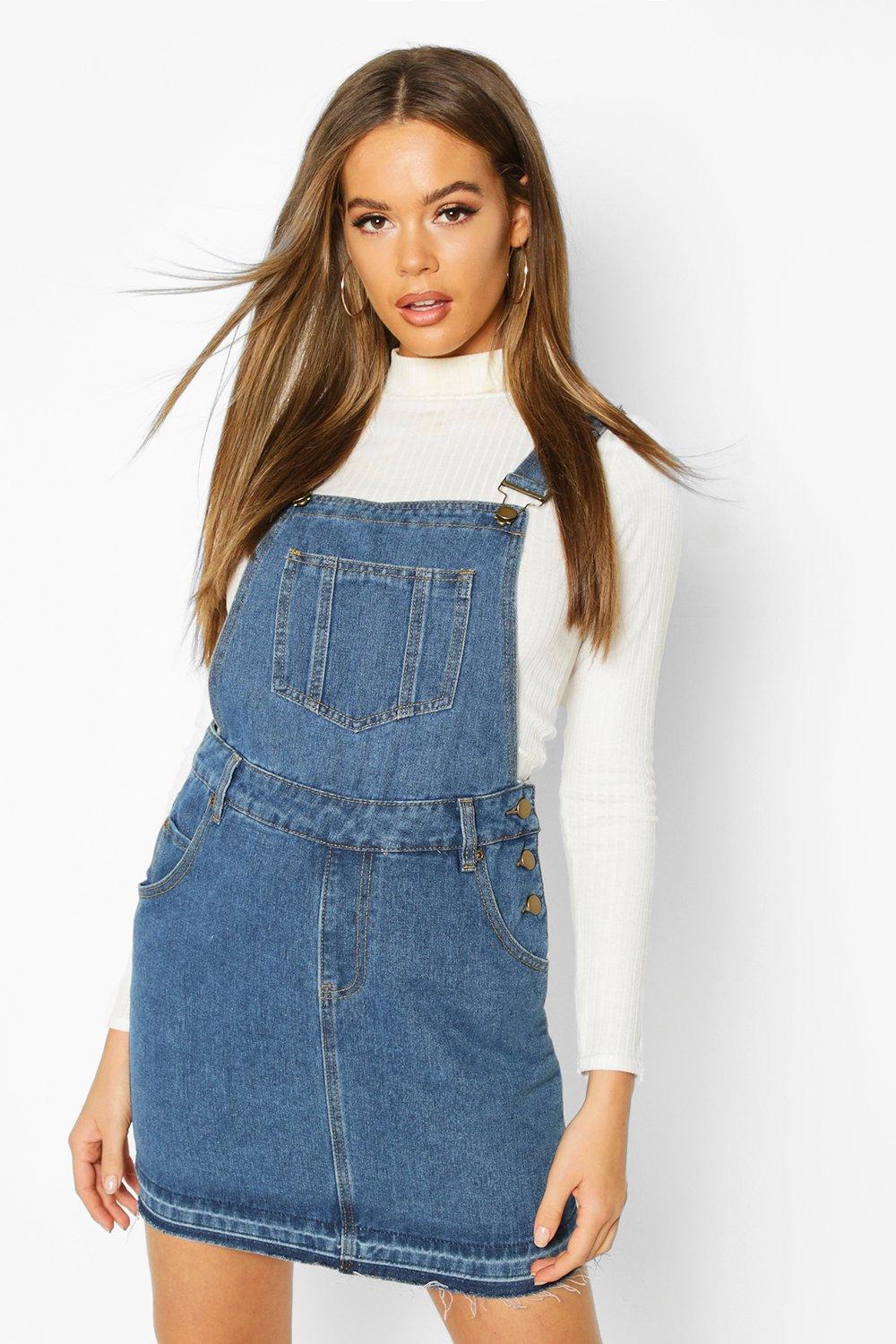 boohoo pinafore skirt