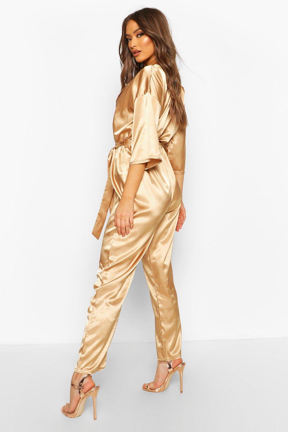 satin wrap jumpsuit