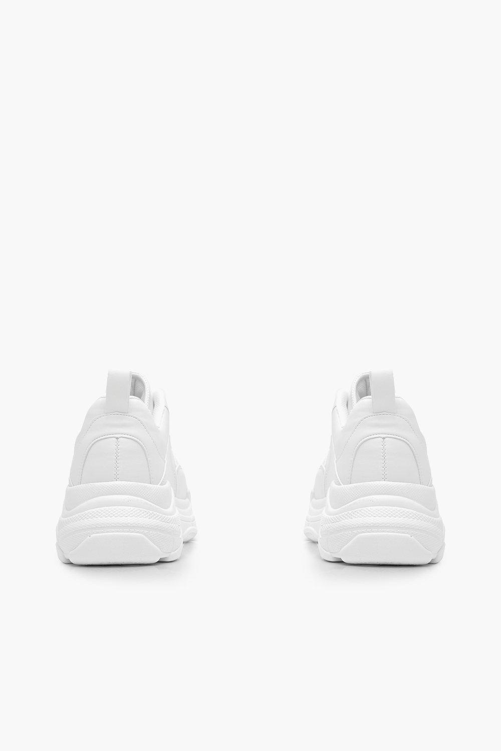 

Контрастные кроссовки на платформе на шнурках, White