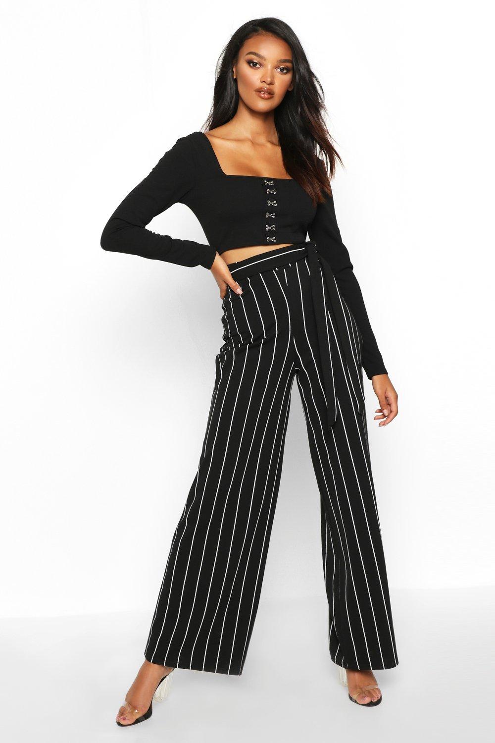 black pinstripe trousers ladies