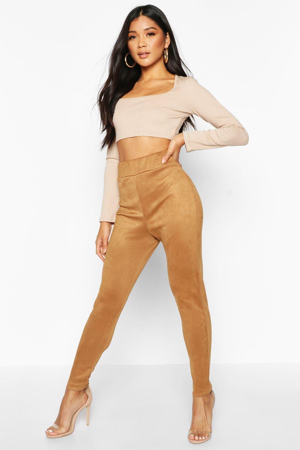 suede tan leggings