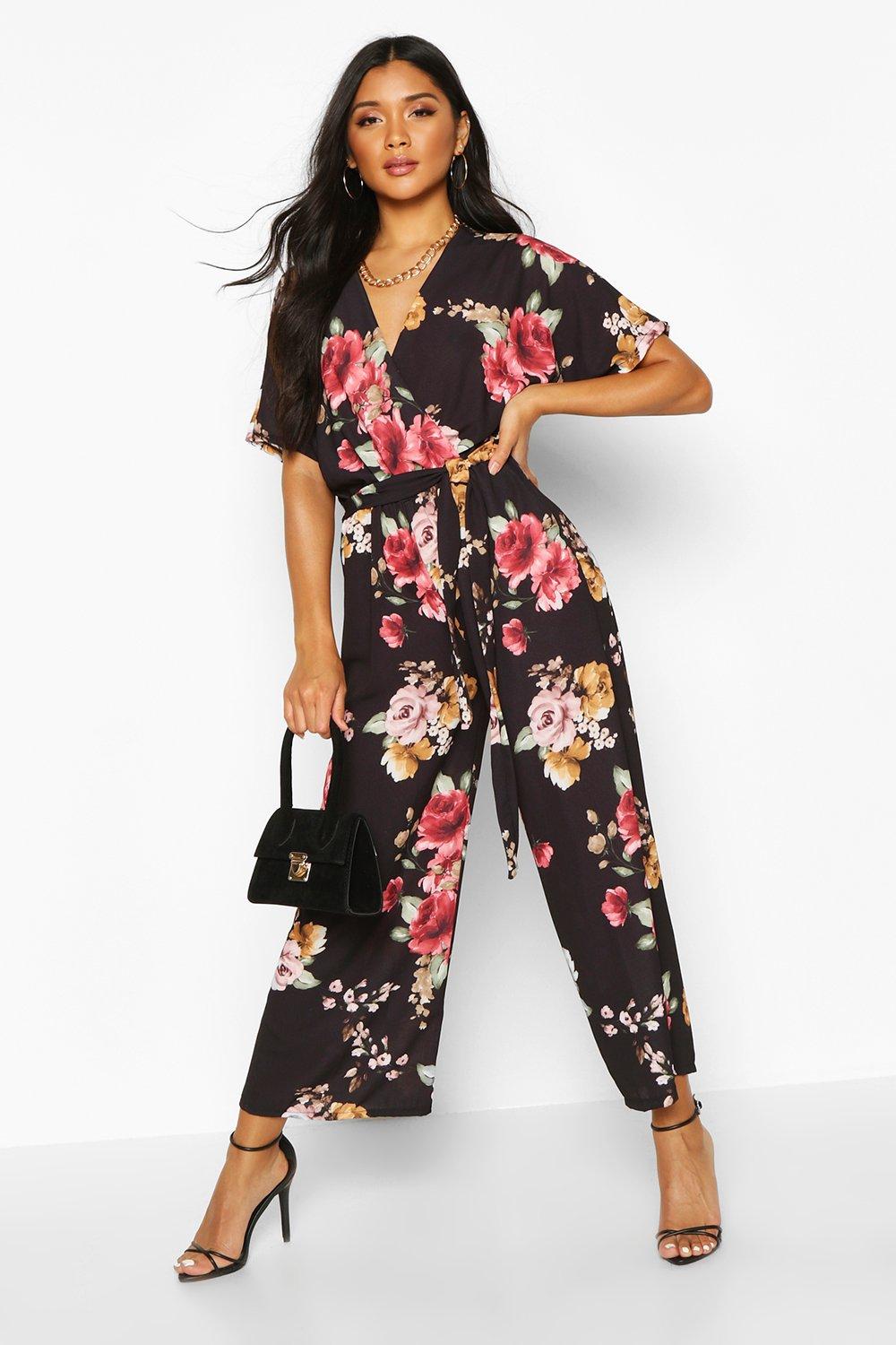 floral jumpsuit boohoo