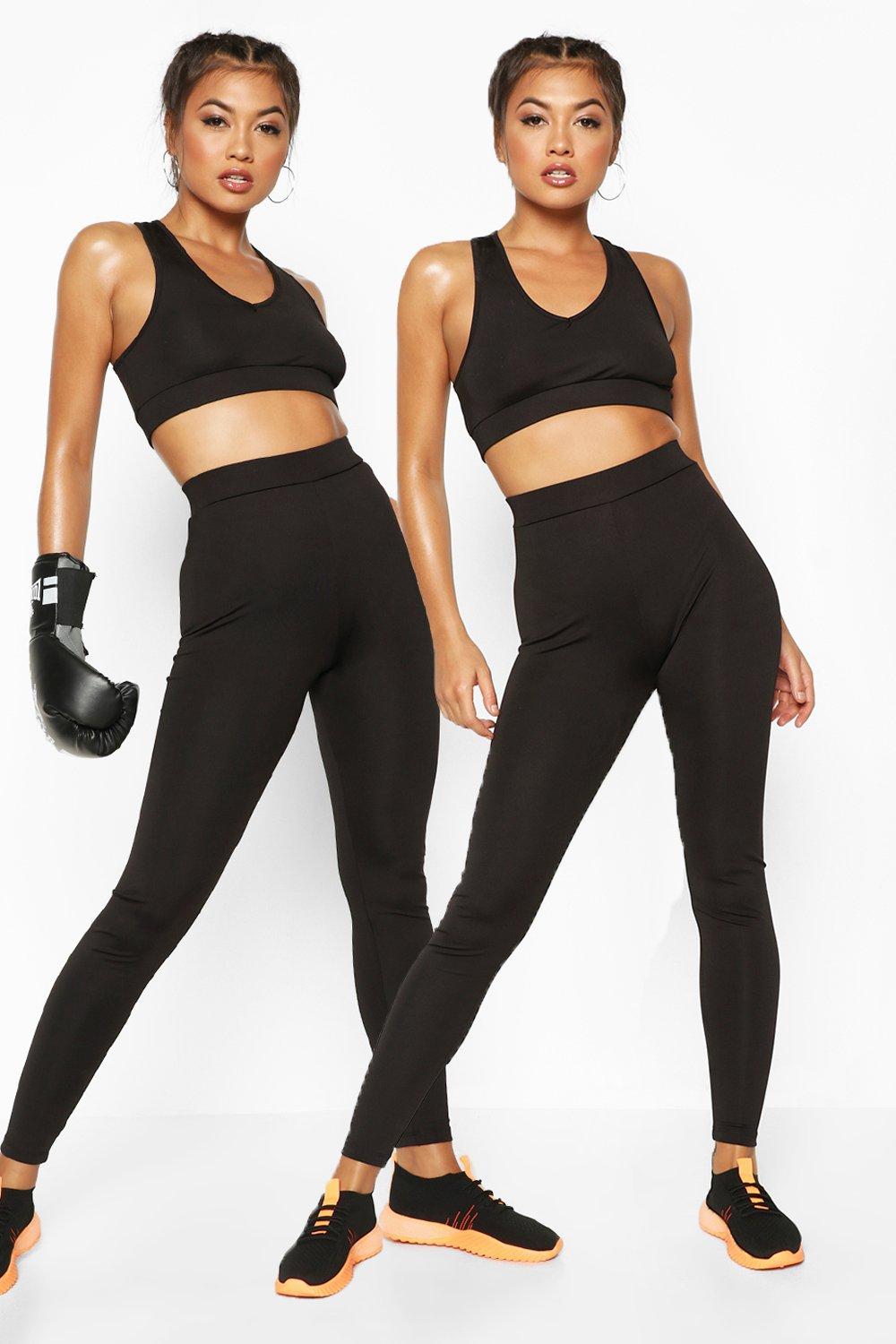 high waisted gym leggings black